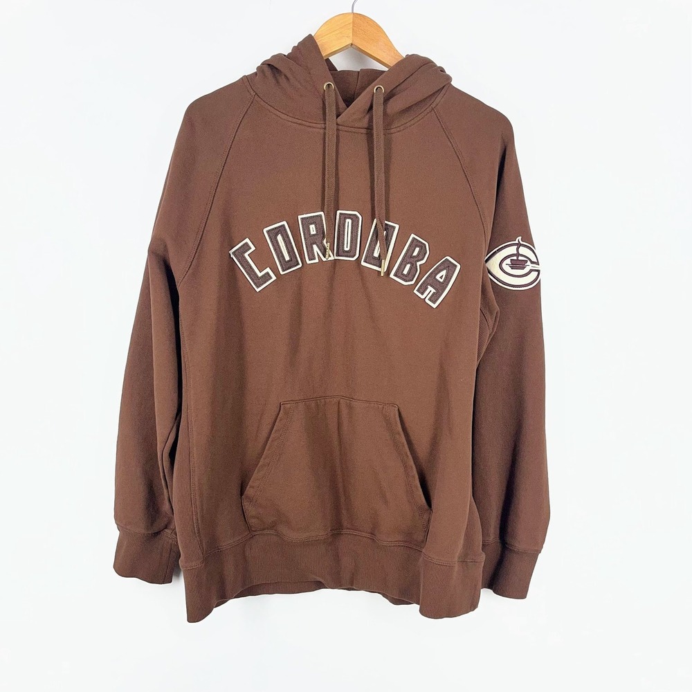 Ebbets Field Flannels Cordoba Cafeteros Mexican Baseball Spell Out Hoodie SZ XL